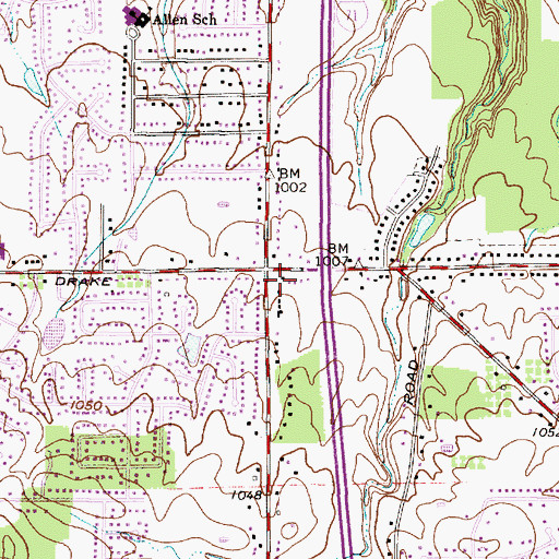 Topographic Map of Strongsville Fire and Emergency Services Station 2, OH