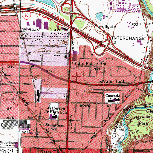 Topographic Map of Elyria Fire Department - Station 3, OH