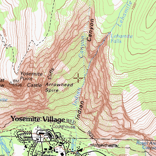 Topographic Map of Lehamite Creek, CA