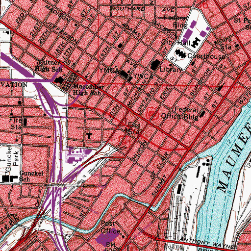 Topographic Map of Toledo Fire and Rescue Department - Station 5, OH