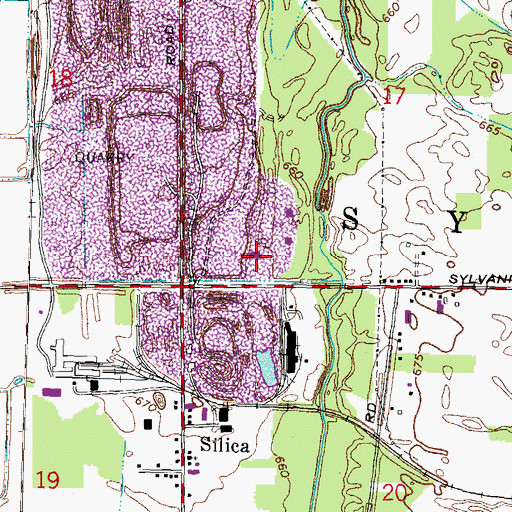 Topographic Map of Sylvania Township Fire Department - Station 4, OH