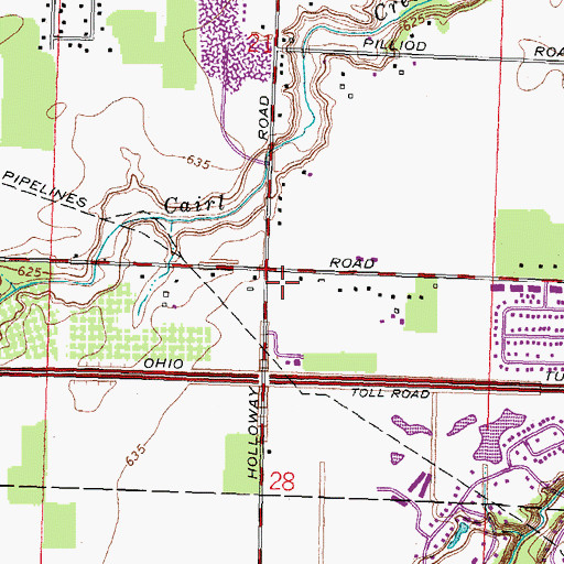 Topographic Map of Springfield Township Fire Department Station 3, OH