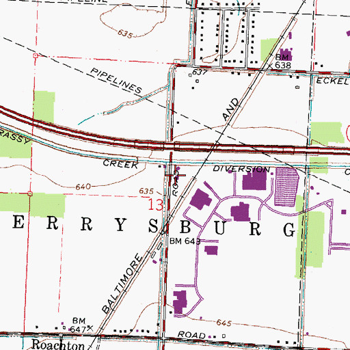 Topographic Map of Perrysburg Township Fire Department and Emergency Medical Services - Station 2, OH