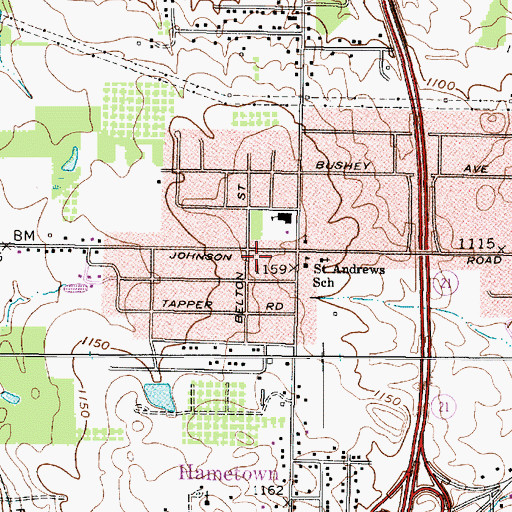 Topographic Map of Norton Fire Department - Station #2, OH