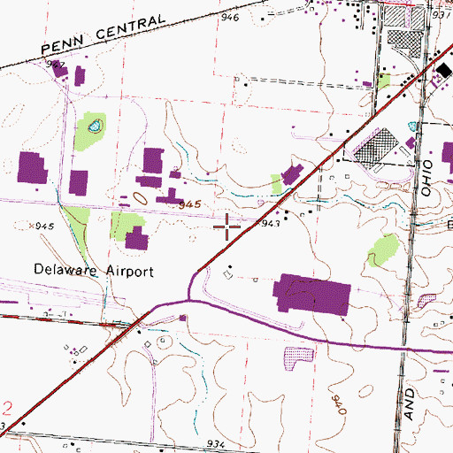 Topographic Map of Delaware City Fire Department Station 302, OH