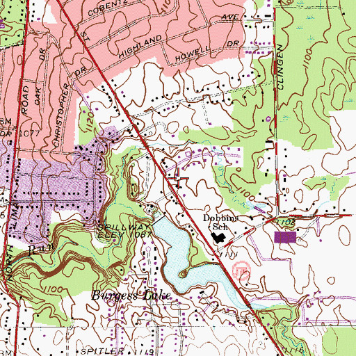 Topographic Map of Western Reserve Joint Fire District Station 92, OH