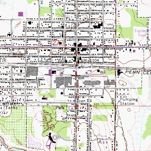 Topographic Map of Sebring Fire Department Station 2, OH