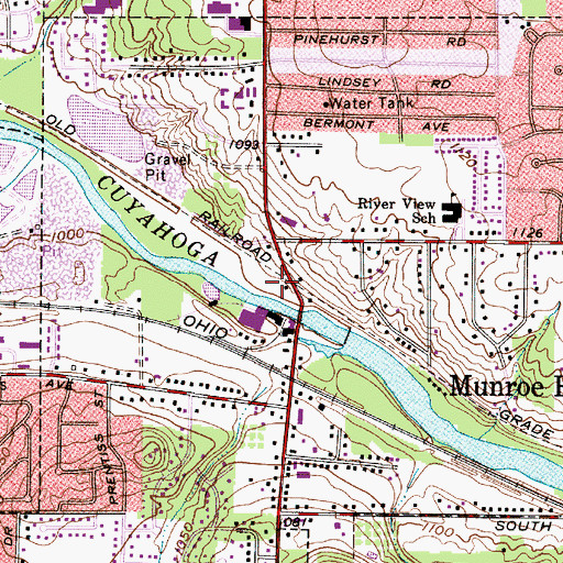 Topographic Map of Munroe Falls Fire Department Station 2, OH