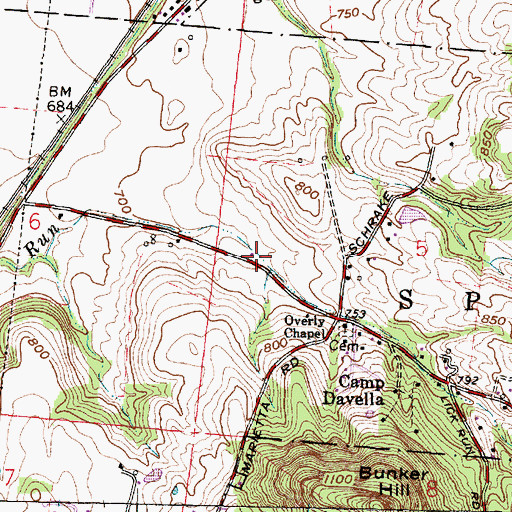 Topographic Map of Springfield Township Volunteer Fire Department Station 3, OH