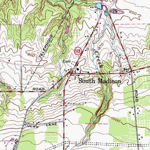 Topographic Map of Madison Fire District Station 3, OH