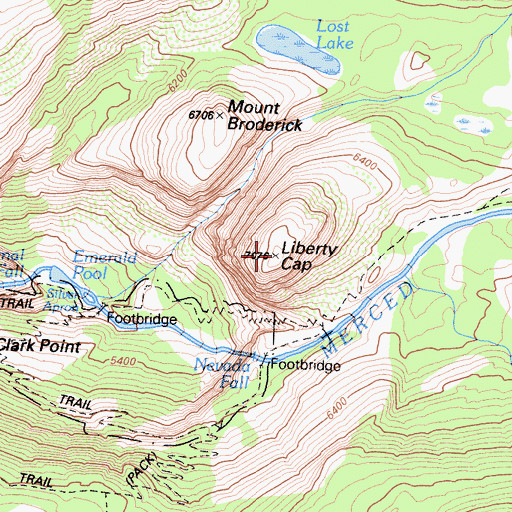 Topographic Map of Liberty Cap, CA
