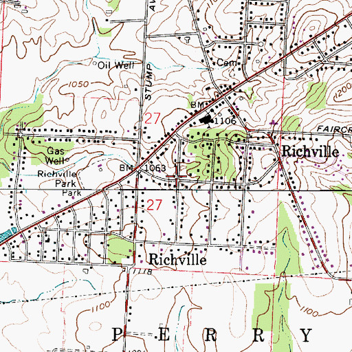 Topographic Map of Perry Township Fire Department Station 2, OH