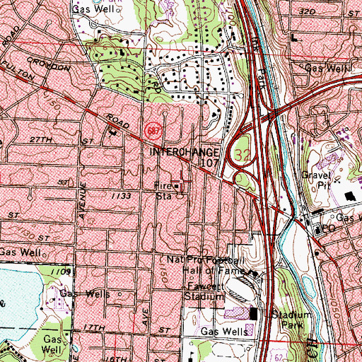 Topographic Map of Plain Township Fire Department Station 3, OH