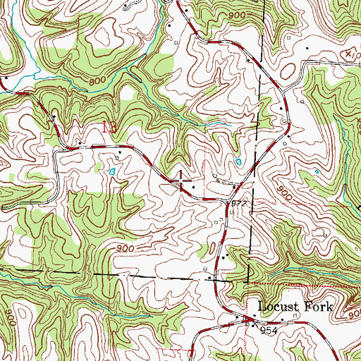 Topographic Map of Warren Township Volunteer Fire Department Station 2, OH