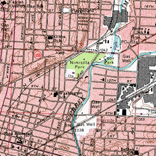 Topographic Map of Canton Fire Department Station 7, OH