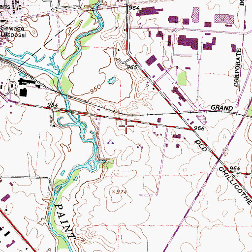 Topographic Map of Union Township Fire Station / Washington Court House Fire and Rescue Station 2, OH