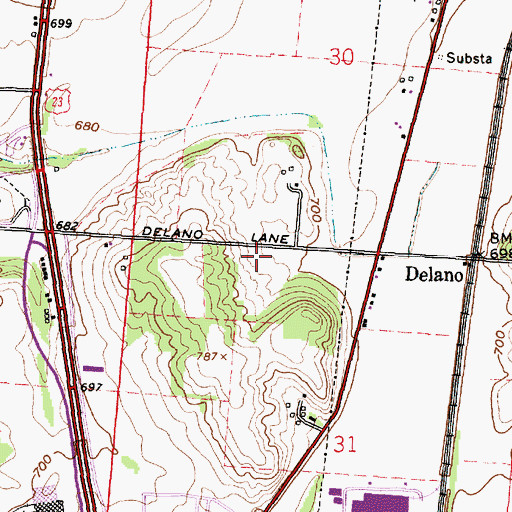 Topographic Map of Green Township Fire Department Station 2, OH