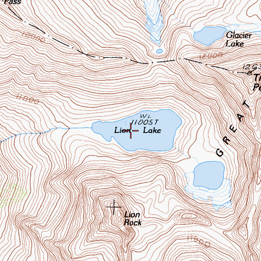 Topographic Map of Lion Lake, CA