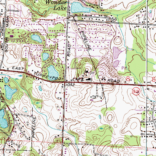 Topographic Map of Green Fire Department - Station 2, OH