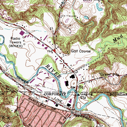 Topographic Map of Akron Fire Department Station 11, OH