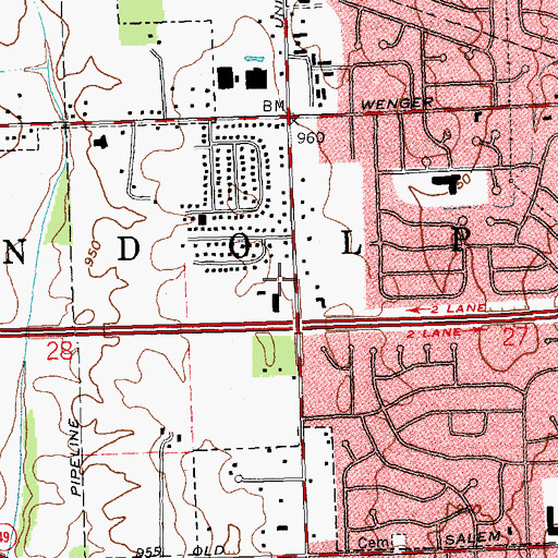 Topographic Map of Englewood Fire Department Station 99, OH