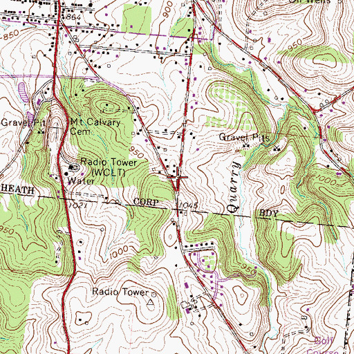 Topographic Map of Heath Fire Department Station 2, OH