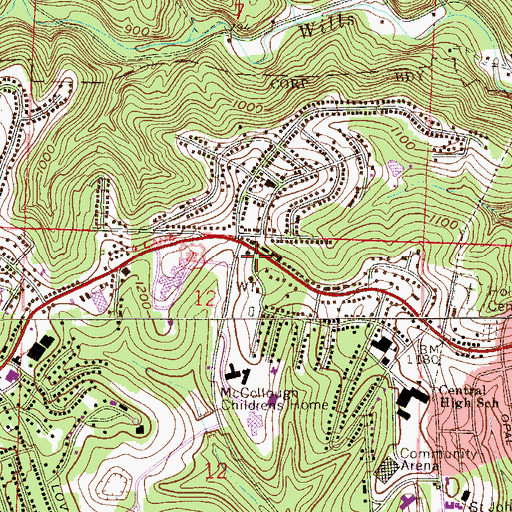 Topographic Map of Steubenville Fire Department West End Station 5, OH