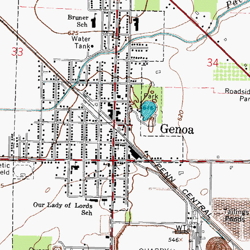 Topographic Map of Allen - Clay Joint Fire Department - Station 3, OH