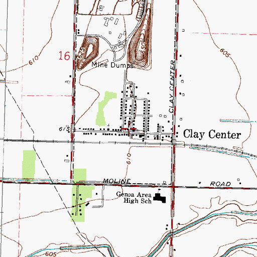 Topographic Map of Allen - Clay Joint Fire District Station 2, OH