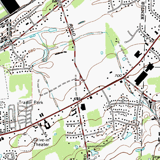 Topographic Map of Mentor Fire Department Station 1, OH