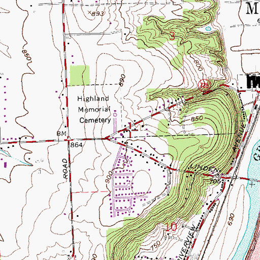 Topographic Map of Miami Township Fire Department Station 3, OH