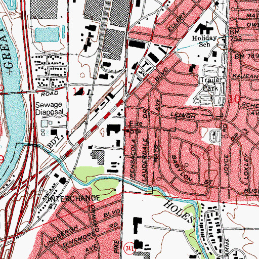 Topographic Map of Miami Township Fire Department Station 48, OH