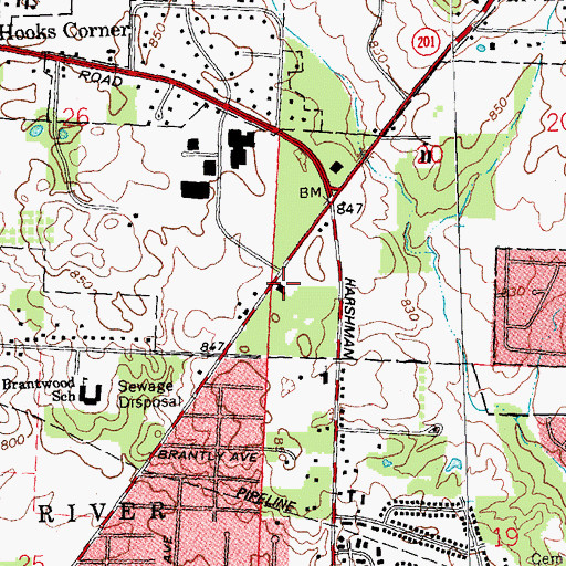 Topographic Map of Dayton Fire Department Station 12, OH