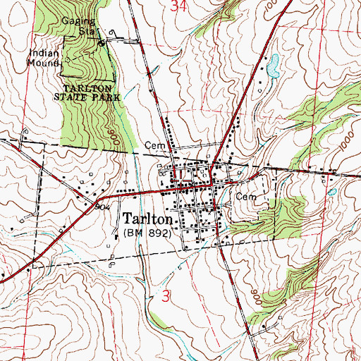 Topographic Map of Saltcreek - Tarlton Volunteer Fire Department Station 1, OH
