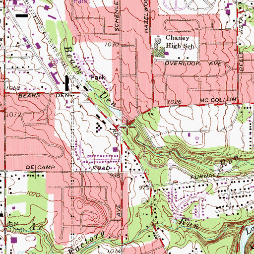 Topographic Map of Youngstown Fire Department Station 15, OH