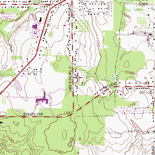 Topographic Map of Cardinal Joint Fire District Station 2, OH
