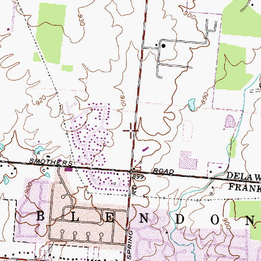 Topographic Map of Westerville Division of Fire Station 113, OH