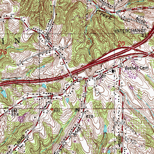 Topographic Map of Colerain Township Department of Fire and Emergency Medical Services Station 103, OH