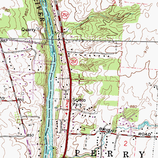 Topographic Map of Washington Township Fire Department and Emergency Medical Services Station 92, OH