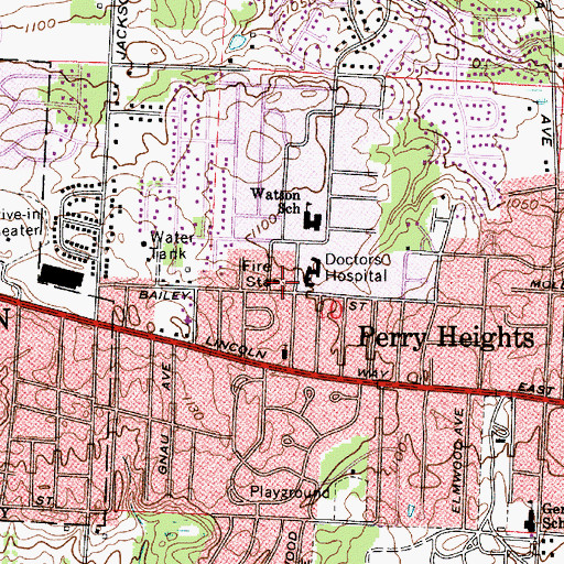 Topographic Map of Perry Township Fire Department Station 3, OH