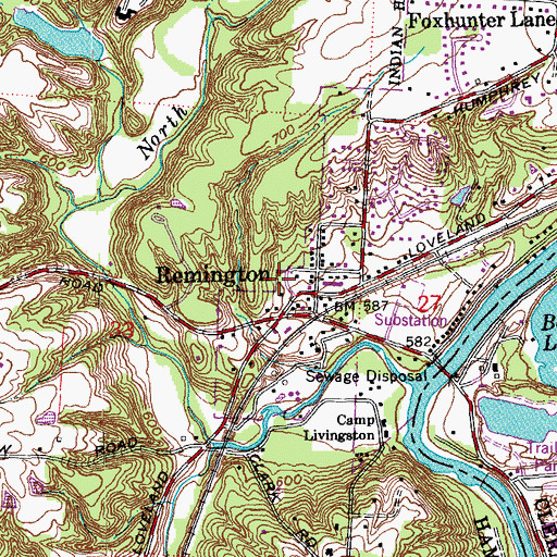 Topographic Map of Loveland Symmes Fire Department Station 60, OH