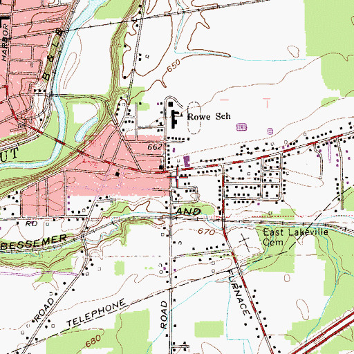 Topographic Map of Conneaut Fire Department Station 3, OH