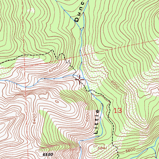 Topographic Map of Little Robinsons Valley, CA