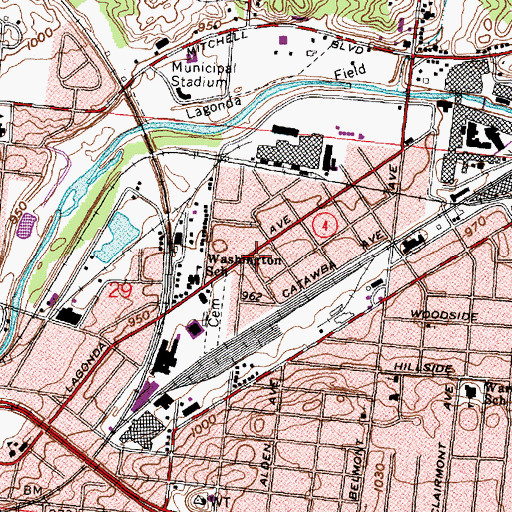 Topographic Map of Springfield Fire and Rescue Division Station 4, OH