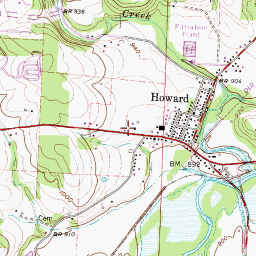 Topographic Map of Eastern Knox County Joint Fire District Station 2, OH