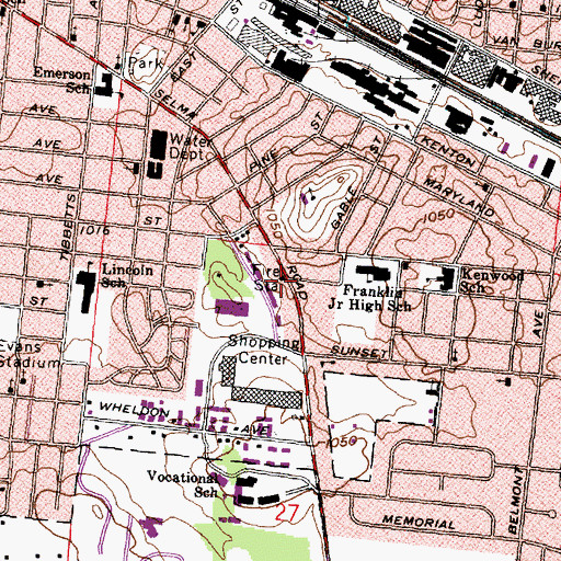 Topographic Map of Springfield Fire Rescue Division Station 3, OH