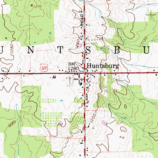 Topographic Map of Middlefield Fire Department Station 2, OH