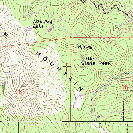 Topographic Map of Little Signal Peak, CA
