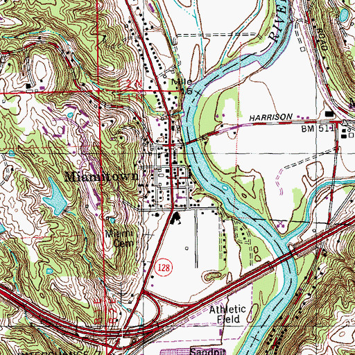 Topographic Map of Whitewater Township Fire Department Station 105, OH