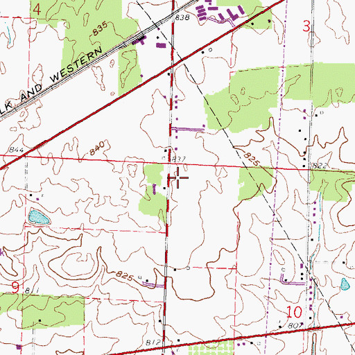 Topographic Map of Findlay Fire Department Station 4, OH
